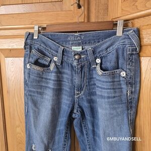 Ariat Womens Boyfriend‎ Jeans 28x27 Distressed Blue Denim Casual Western